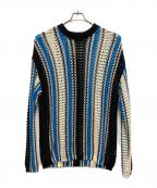 Wizzardウィザード）の古着「編み込みニット」｜ホワイト×ブラック