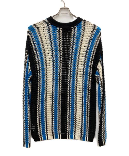 Wizzard（ウィザード）Wizzard (ウィザード) 編み込みニット ホワイト×ブラック サイズ:SIZE Lの古着・服飾アイテム