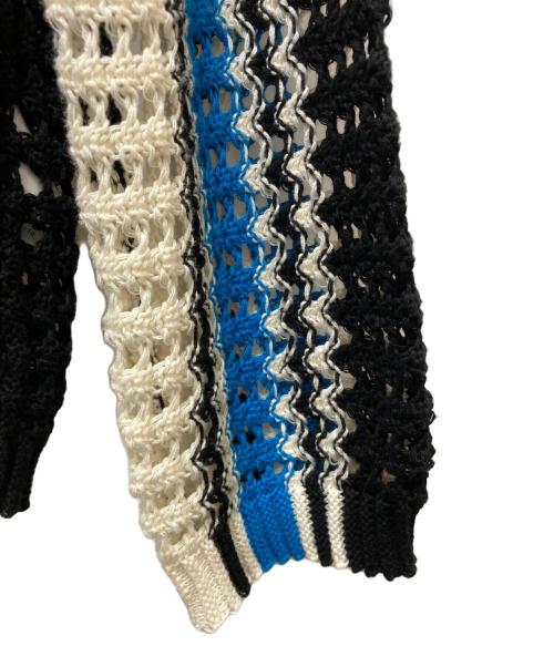 Wizzard（ウィザード）Wizzard (ウィザード) 編み込みニット ホワイト×ブラック サイズ:SIZE Lの古着・服飾アイテム