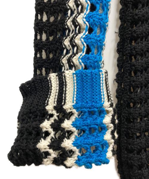 Wizzard（ウィザード）Wizzard (ウィザード) 編み込みニット ホワイト×ブラック サイズ:SIZE Lの古着・服飾アイテム