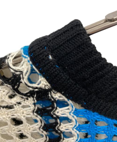 Wizzard（ウィザード）Wizzard (ウィザード) 編み込みニット ホワイト×ブラック サイズ:SIZE Lの古着・服飾アイテム