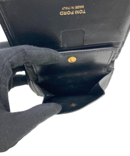 TOM FORD（トムフォード）TOM FORD (トムフォード) 型押し2つ折り財布 ブラウンの古着・服飾アイテム