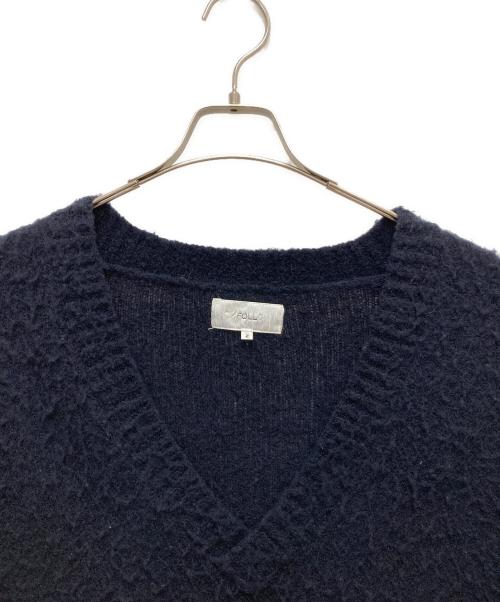 UNFOLLOW（アンフォロー）UNFOLLOW (アンフォロー) pilling puff v neck sweater ネイビー サイズ:2の古着・服飾アイテム