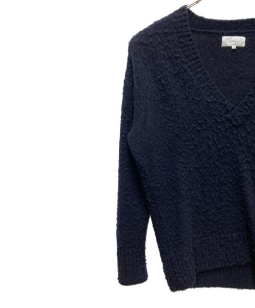UNFOLLOW（アンフォロー）UNFOLLOW (アンフォロー) pilling puff v neck sweater ネイビー サイズ:2の古着・服飾アイテム