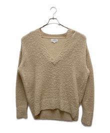 UNFOLLOW（アンフォロー）の古着「pilling puff v neck sweater」｜ベージュ