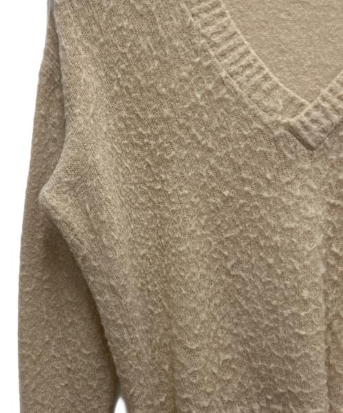 UNFOLLOW（アンフォロー）UNFOLLOW (アンフォロー) pilling puff v neck sweater ベージュ サイズ:2の古着・服飾アイテム