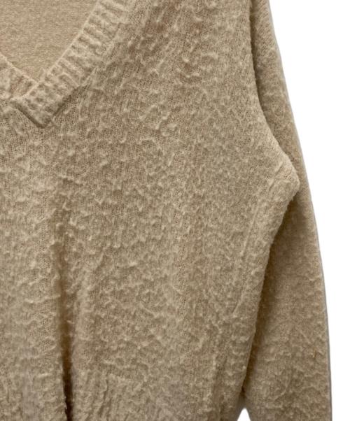 UNFOLLOW（アンフォロー）UNFOLLOW (アンフォロー) pilling puff v neck sweater ベージュ サイズ:2の古着・服飾アイテム