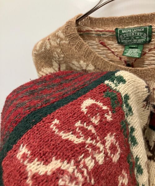 RALPH LAUREN COUNTRY（ラルフローレンカントリー）RALPH LAUREN COUNTRY (ラルフローレンカントリー) ニット ベージュ サイズ:Mの古着・服飾アイテム