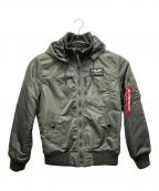 ALPHAアルファ）の古着「ブルゾン」｜グリーン