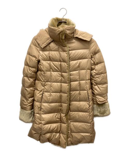 BALLSEY（ボールジィ）BALLSEY (ボールジィ) ライトダウンコンビ リバーシブルフーデットコート ベージュ サイズ:34の古着・服飾アイテム