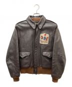 RAUGH WEARラフウェア）の古着「A-2レザージャケット」｜ブラウン