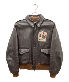 RAUGH WEAR（ラフウェア）の古着「A-2レザージャケット」｜ブラウン