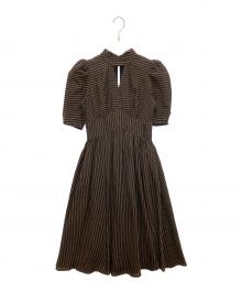 HER LIP TO（ハーリップトゥ）の古着「Striped Midi Dress」｜ブラウン