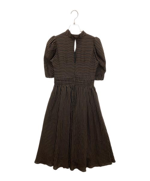 HER LIP TO（ハーリップトゥ）HER LIP TO (ハーリップトゥ) Striped Midi Dress ブラウン サイズ:Sの古着・服飾アイテム
