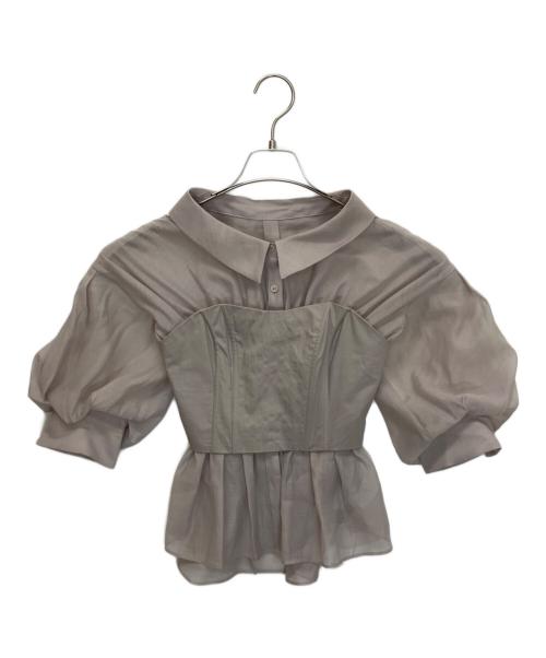 Snidel（スナイデル）Snidel (スナイデル) SWFB222065　コルセットドッキングブラウス モカ サイズ:Fの古着・服飾アイテム