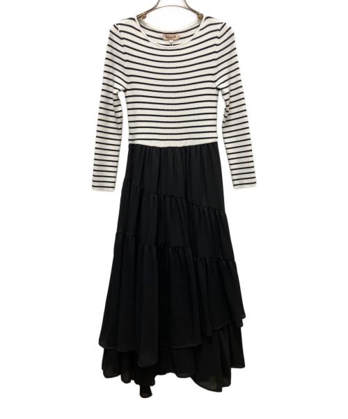 Apuweiser-riche（アプワイザーリッシェ）Apuweiser-riche (アプワイザーリッシェ) シアーイレヘムドッキングワンピース ホワイト×ブラック サイズ:SIZE 1 未使用品の古着・服飾アイテム