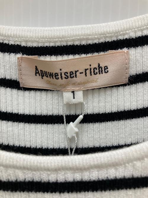 Apuweiser-riche（アプワイザーリッシェ）Apuweiser-riche (アプワイザーリッシェ) シアーイレヘムドッキングワンピース ホワイト×ブラック サイズ:SIZE 1 未使用品の古着・服飾アイテム