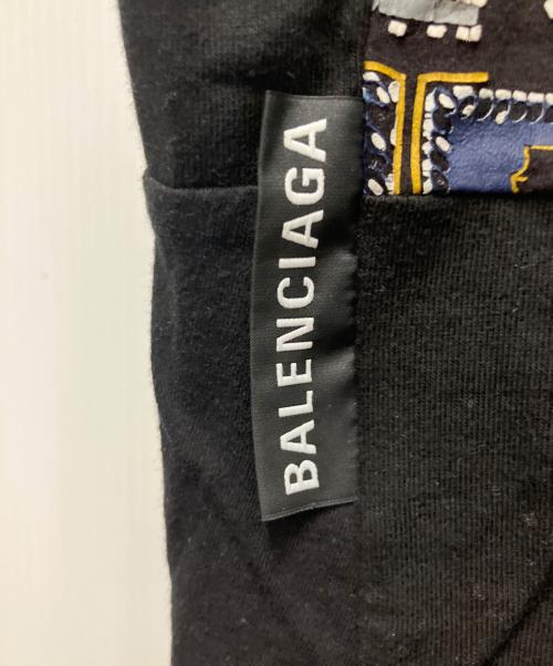 BALENCIAGA（バレンシアガ）BALENCIAGA (バレンシアガ) パッチワークデザイン オーバーサイズTシャツ ブラック サイズ:Lの古着・服飾アイテム