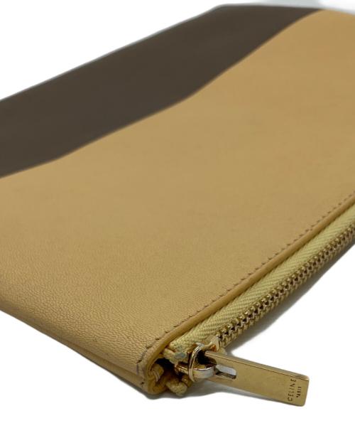 CELINE（セリーヌ）CELINE (セリーヌ) バイカラークラッチバッグ ベージュ×ブラウンの古着・服飾アイテム