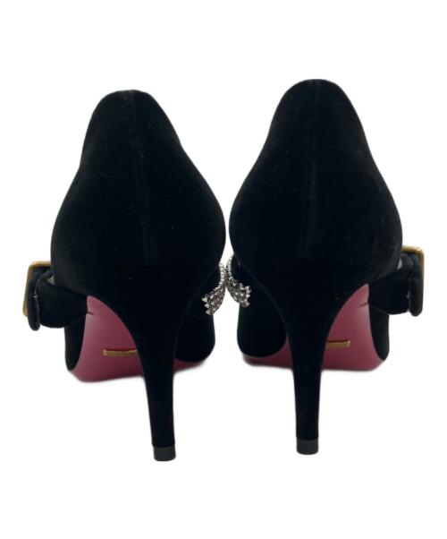 GUCCI（グッチ）GUCCI (グッチ) ラインストーンストラップパンプス ブラック サイズ:23.5の古着・服飾アイテム