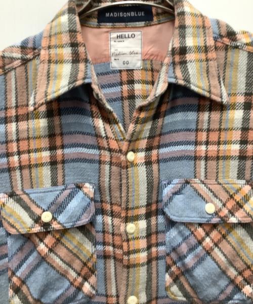 MADISON BLUE（マディソンブルー）MADISON BLUE (マディソンブルー) シャツワンピース ブルー×ピンク サイズ:Sの古着・服飾アイテム