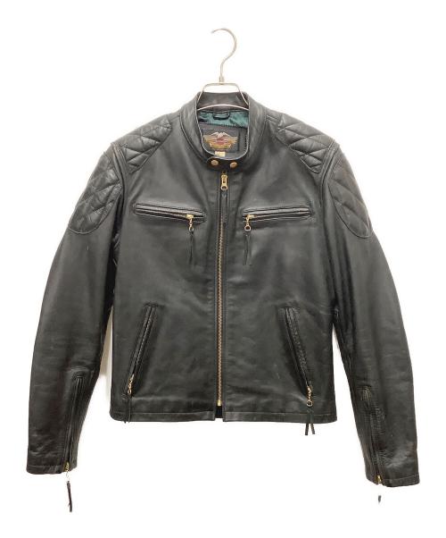HARLEY-DAVIDSON（ハーレーダビッドソン）HARLEY-DAVIDSON (ハーレーダビッドソン) シングルライダースジャケット ブラック サイズ:SIZE　Mの古着・服飾アイテム