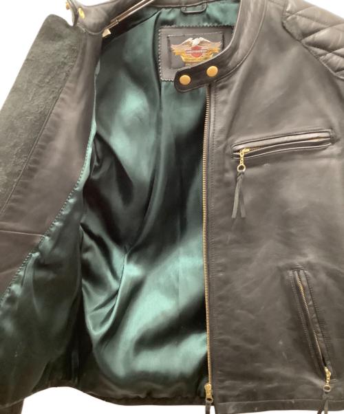 HARLEY-DAVIDSON（ハーレーダビッドソン）HARLEY-DAVIDSON (ハーレーダビッドソン) シングルライダースジャケット ブラック サイズ:SIZE　Mの古着・服飾アイテム
