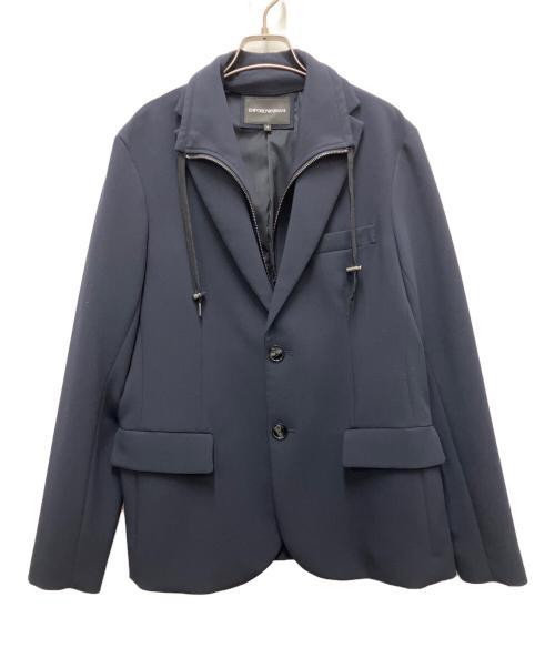 EMPORIO ARMANI（エンポリオ アルマーニ）EMPORIO ARMANI (エンポリオアルマーニ) インナージップ ブレザー ネイビー サイズ:SIZE Lの古着・服飾アイテム