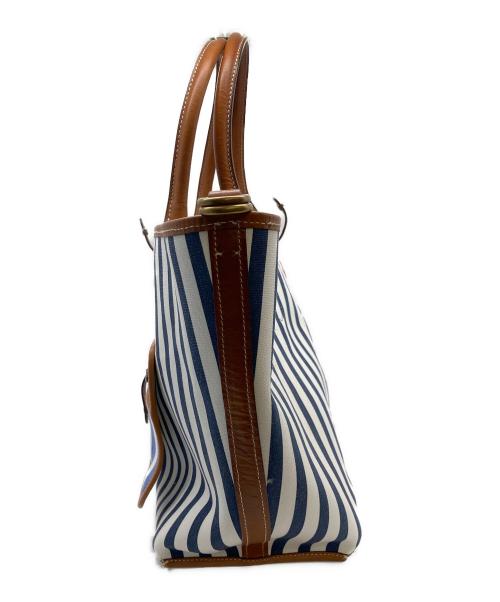 POLO RALPH LAUREN（ポロ・ラルフローレン）POLO RALPH LAUREN (ポロ・ラルフローレン) 2WAYトートバッグ ホワイト×ネイビーの古着・服飾アイテム