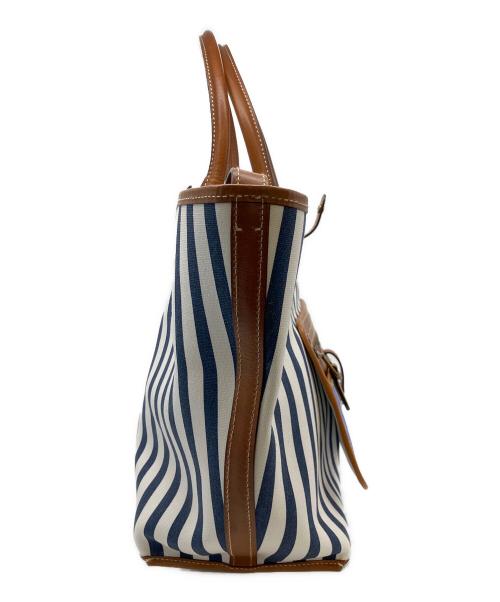 POLO RALPH LAUREN（ポロ・ラルフローレン）POLO RALPH LAUREN (ポロ・ラルフローレン) 2WAYトートバッグ ホワイト×ネイビーの古着・服飾アイテム