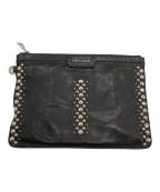 JIMMY CHOOジミーチュウ）の古着「スタッズクラッチバッグ」｜ブラック
