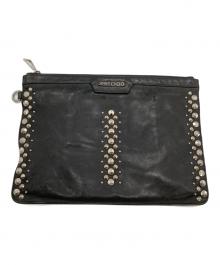 JIMMY CHOO（ジミーチュウ）の古着「スタッズクラッチバッグ」｜ブラック