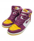 NIKEナイキ）の古着「Air Jordan 1 High OG Brotherhood」｜イエロー×パープル