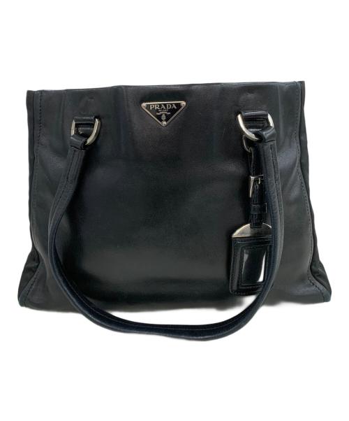 PRADA（プラダ）PRADA (プラダ) レザートートバッグ ブラックの古着・服飾アイテム