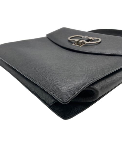 Salvatore Ferragamo（サルヴァトーレ フェラガモ）Salvatore Ferragamo (サルヴァトーレ フェラガモ) ハンドバッグ　ダブルガンチーニ ブラックの古着・服飾アイテム