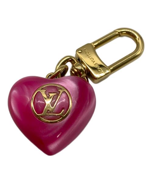 LOUIS VUITTON（ルイ ヴィトン）LOUIS VUITTON (ルイ ヴィトン) ファッション小物　	キーリング バックチャーム ハート型 ピンク×ゴールドの古着・服飾アイテム