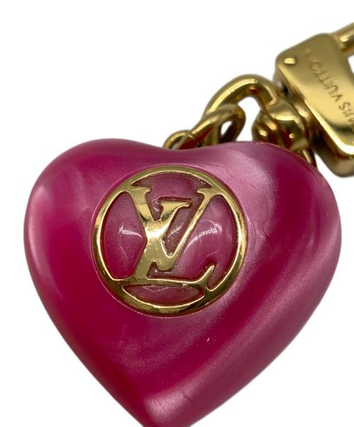 LOUIS VUITTON（ルイ ヴィトン）LOUIS VUITTON (ルイ ヴィトン) ファッション小物　	キーリング バックチャーム ハート型 ピンク×ゴールドの古着・服飾アイテム