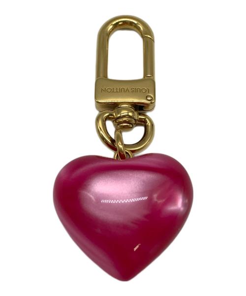 LOUIS VUITTON（ルイ ヴィトン）LOUIS VUITTON (ルイ ヴィトン) ファッション小物　	キーリング バックチャーム ハート型 ピンク×ゴールドの古着・服飾アイテム