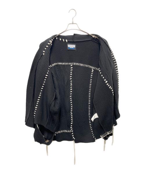 MAISON SPECIAL（メゾンスペシャル）MAISON SPECIAL (メゾンスペシャル) 鬼ワッフルクレイジーパッチワークエンブロイダリーVネックニット ブラック サイズ:SIZE 01の古着・服飾アイテム