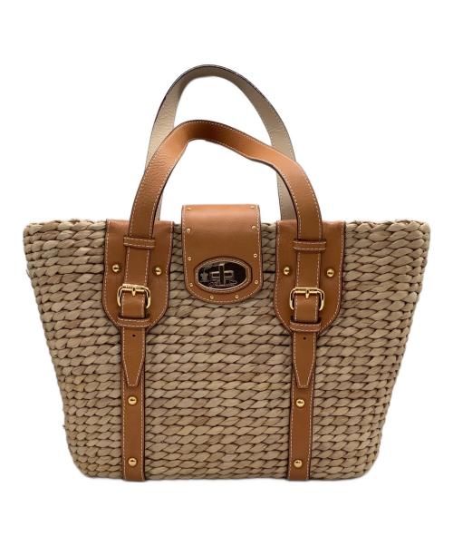 A.D.M.J.（エーディーエムジェイ）A.D.M.J. (エーディーエムジェイ) カゴバッグ ナチュラル×ブラウンの古着・服飾アイテム