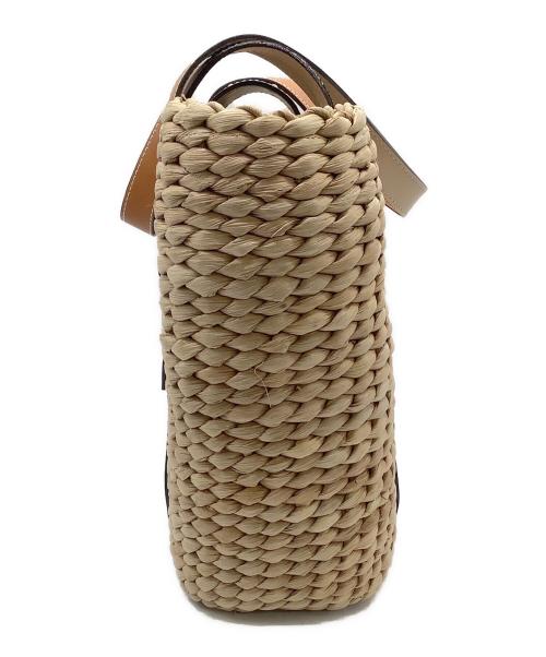 A.D.M.J.（エーディーエムジェイ）A.D.M.J. (エーディーエムジェイ) カゴバッグ ナチュラル×ブラウンの古着・服飾アイテム