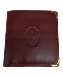 Cartier（カルティエ）の古着「2つ折り財布　マストライン」｜ボルドー