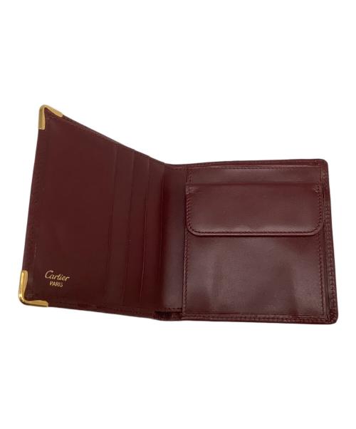 Cartier（カルティエ）Cartier (カルティエ) 2つ折り財布　マストライン ボルドーの古着・服飾アイテム