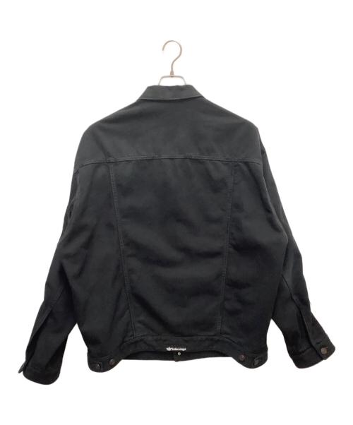 BALENCIAGA（バレンシアガ）BALENCIAGA (バレンシアガ) adidas (アディダス) 23SSクラッシュ加工サイドラインデニムジャケット ブラック サイズ:SIZE　Lの古着・服飾アイテム