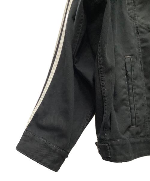 BALENCIAGA（バレンシアガ）BALENCIAGA (バレンシアガ) adidas (アディダス) 23SSクラッシュ加工サイドラインデニムジャケット ブラック サイズ:SIZE　Lの古着・服飾アイテム