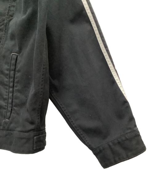 BALENCIAGA（バレンシアガ）BALENCIAGA (バレンシアガ) adidas (アディダス) 23SSクラッシュ加工サイドラインデニムジャケット ブラック サイズ:SIZE　Lの古着・服飾アイテム
