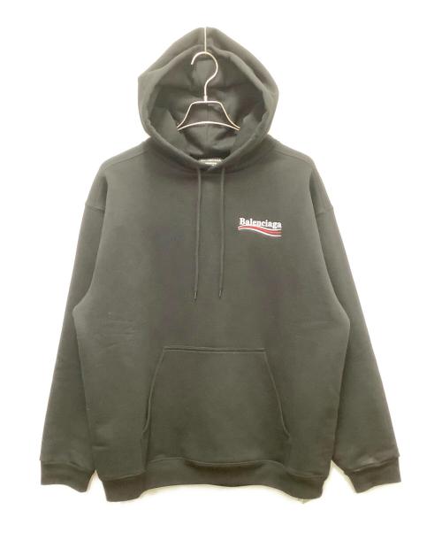 BALENCIAGA（バレンシアガ）BALENCIAGA (バレンシアガ) プルオーバーパーカー ブラック サイズ:SIZE　Mの古着・服飾アイテム