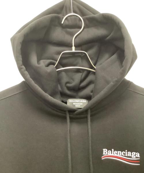 BALENCIAGA（バレンシアガ）BALENCIAGA (バレンシアガ) プルオーバーパーカー ブラック サイズ:SIZE　Mの古着・服飾アイテム