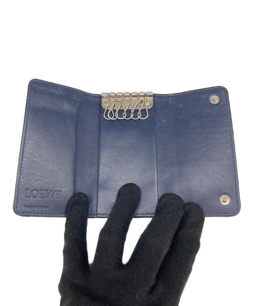 LOEWE（ロエベ）LOEWE (ロエベ) 6連キーケース　	アナグラム ネイビーの古着・服飾アイテム