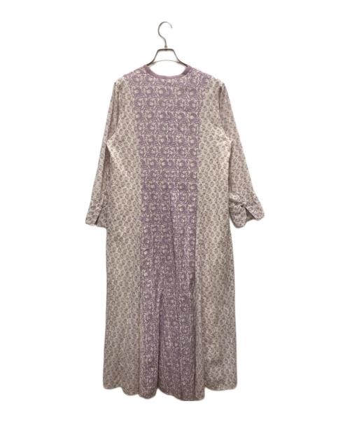 ne quittez pas（ヌキテパ）ne quittez pas (ヌキテパ) 長袖フラワーワンピース パープル サイズ:Mの古着・服飾アイテム